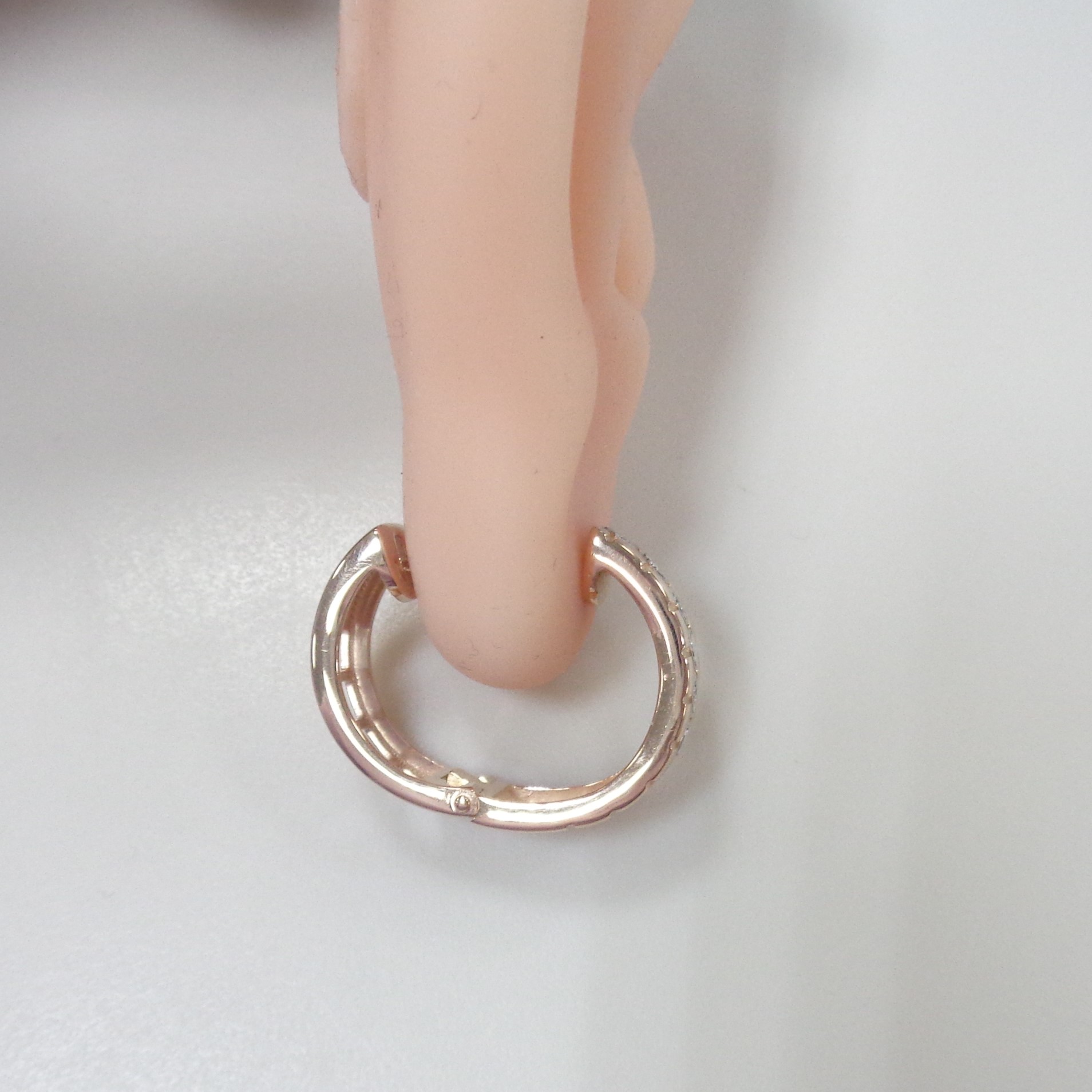 Серебряные серьги-конго с бриллиантами